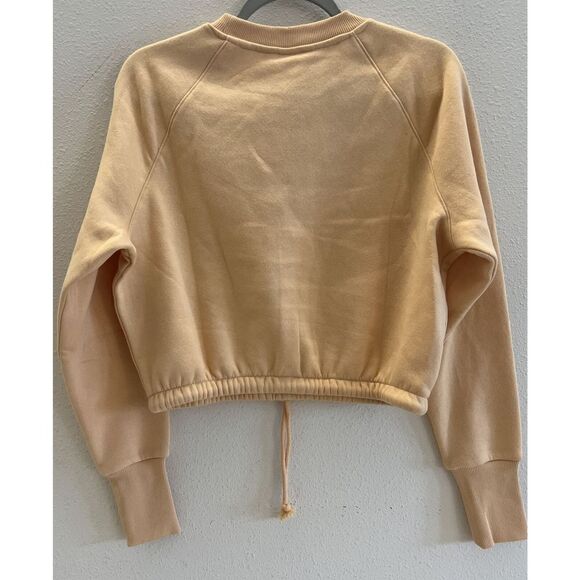 H&M Womens Sz X-Small Sweatshirt Drawstring Crop Peach - Picture 3 of 7